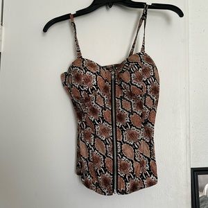 Snake print bustier top